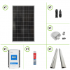 Kit solaire pour roulotte 150W 12V et régulateur de charge MPPT double batterie DuoRacer 20A support colle passetoit