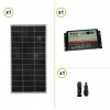 Kit solaire pour roulotte camping panneau monocristallin 150W 12V et régulateur de charge double batterie 20A