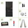 Kit solaire pour roulotte 200W 12V et régulateur de charge double batterie 20A support colle passetoit