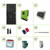 Kit photovoltaïque panneau monocristallin 600W 12V onduleur onde pure Edison10 1KW PWM batterie 260Ah plaque tubulaire