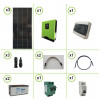 Kit photovoltaïque panneau monocristallin 600W 12V onduleur onde pure Edison10 1KW PWM batteries AGM 200Ah
