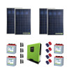 Kit solaire photovoltaique autonome avec panneaux 1KW convertisseur pur sinus 2.4KW 220V 24V batterie AGM 200Ah