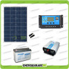 Kit solaire photovoltaique 100W 12V panneau solaire onduleur 600W onde pure batterie AGM 100Ah