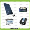 Kit solaire photovoltaique autonome avec panneau 200W 12V convertisseur pur sinus 1000W 220V batterie AGM 100Ah régulateur EPsolar