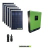 Kit panneau solaire photovoltaique pour maison 1.6KW PV Convertisseur pur sinus Genius50 5KW 48V avec régulateur de charge MPPT 80A et écran à distance