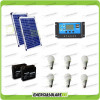 Kit solaire d'éclairage 3 heures chalet étable 40W 24V avec 6 ampoules LED 7W 24V régulateur de charge NV