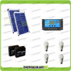 Kit solaire d'éclairage 5 heures chalet étable 40W 24V avec 4 ampoules LED 7W 24V régulateur de charge NV