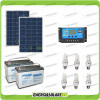 Kit solaire d'éclairage 5 heures chalet étable 160W 24V avec 6 ampoules fluorescentes 15W 24V