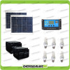 Kit solaire d'éclairage 5 heures chalet étable 60W 24V avec 6 ampoules fluorescentes 7W 24V régulateur de charge NV