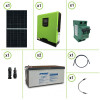 Système solaire photovoltaïque 375W 24V onduleur panneau monocristallin onde pure Edison30 3KW PWM 50A AGM batterie