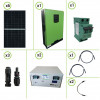 Impianto solare fotovoltaico 2.2KW pannello monocristallino inverter onda pura Edison50 5KW PWM 50A batterie litio LifePO4 100Ah 48V 9.6Kwh