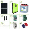 kit solaire photovoltaique 3KW Onduleur pur sinus Edison 3KW 24V régulateur MPPT 80A batteries acide