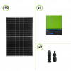 Kit solaire photovoltaïque 8KW panneaux monocristallins onduleur hybride pur sinus 7.2KW 48V avec double regulateur de charge MPPT 80A