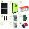 Kit solaire photovoltaïque 3.7KW 48V onduleur hybride 5KW MPPT 80A batterie à acide libre plaque tubulaire