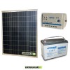 Kit PLUS Panneau solaire 80W 12V Batterie AGM 100Ah régulateur de charge 10A LS1024B