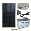 Kit panneau solaire 150W 12V Batterie 100Ah AGM Régulateur de charge PWM 10A LS1024B câble USB 