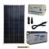 Kit panneau solaire 150W 12V Batterie 150Ah AGM Régulateur de charge PWM 10A LS1024B câble USB