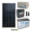 Kit panneau solaire 150W 12V Batterie 100Ah AGM Régulateur de charge PWM 10A LS1024B Affichage MT-50