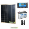 Kit panneau solaire 150W 12V Batterie 100Ah AGM Régulateur de charge PWM 10A NV10