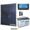 Kit Panneau solaire 200W 12V Batterie agm 100Ah régulateur de charge PWM 20A NV20