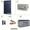Kit panneau solaire 280W 24V poly régulateur de charge 10A LS 2 batteries 150Ah AGM Câbles