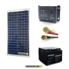 Kit panneau solaire 30W 12V avec batterie 24Ah et câbles PVC 2.5mmq