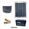 Kit Starter Panneau solaire 5W 12V Régulateur de charge PWM 5A 12V batterie 7Ah cable