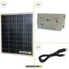 Kit Starter Panneau solaire 160W 12V (2 x 80W) Régulateur de charge 20A LS2024B MC4 avec  Câble USB RS485