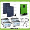 Kit solaire photovoltaïque 560W Onduleur pur sinus Edison50 5KW 48V avec régulateur de charge PWM 50A et Batteries AGM 100Ah