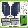 Kit solaire photovoltaïque 1.6KW Onduleur pur sinus Edison50 5KW 48V avec régulateur de charge PWM 50A et Batteries AGM 200Ah