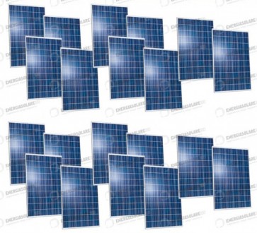 Set 20 Pannelli Solari Fotovoltaici 270W Europeo 30V tot. 5400W Casa Baita Stand-Alone