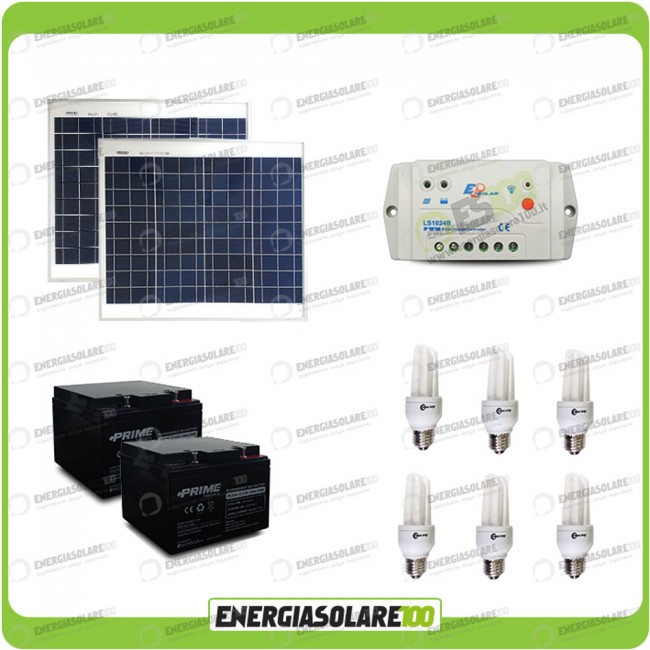 Kit Iluminación 30W 12V AGM – Paneles Solares Perú