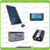 Kit panel solar 200W 12V inversor de onda pura 1000W AGM batería 150Ah NVSolar controller