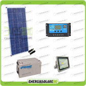 Kit fotovoltaico de iluminación exterior placa solar 150W proyector LED 30W Batería 150Ah 16 horas
