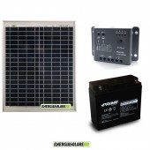 Kit placa solar 20W 12V poli Regulador de carga 5A EpSolar bateria 18Ah