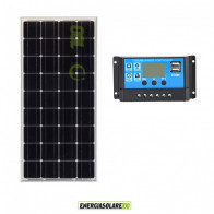 Kit solar mantenimiento batería autocaravana moto coche 100W 12V mono