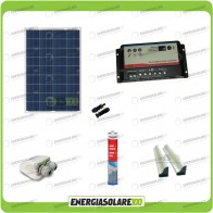 Kit Caravana panel solar 100W 12V pasacables soporte adhesivo regulador REGDUO