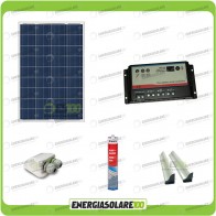 Kit Caravana panel solar 80W 12V pasacables soporte adhesivo regulador REGDUO