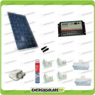 Kit Caravana panel solar 200W 12V soporte regulador de carga