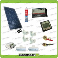 Kit Caravana placa solar 200W 12V pasacables soporte adhesivo regulador REGDUO