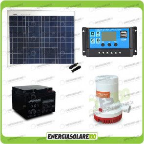 kit solar fotovoltaico de bombeo riego bomba sumergible 12V 1500GPH 50W 