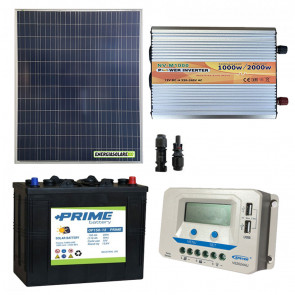 Kit baita pannello solare 200W 12V inverter onda modificata 1000W batteria 150Ah regolatore EPSolar