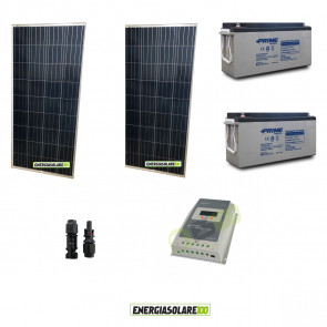 Kit Solare 300W alimentazione Video Sorveglianza 12volt per DVR e 4 Telecamera 24h al giorno