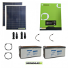 Kit solar fotovoltaico placas 400W inversor onda pura híbrido 1Kw 12V baterías AGM 200Ah