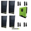 Kit solar fotovoltaico aislado placas 600W con inversor híbrido onda pura de 1Kw 12V
