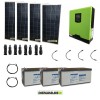 Kit solar fotovoltaico 600W con inversor híbrido onda pura de 1kw 12v, baterías 200Ah AGM