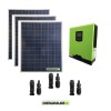 Kit solar fotovoltaico 600W con inversor híbrido onda pura 1Kw 12V