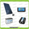 Kit panel solar 200W Inversor onda pura 1000W 12V Batería AGM 100Ah Regulador NVsolar