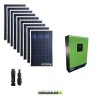 Kit solar fotovoltaico 2.5kW Inversor híbrido onda pura Genius50 5KW 48V con regulador de carga MPPT 80A 450Voc