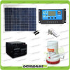 Kit de riego Bomba sumergible 1500GPH 12V placa solar 50W Regulador pwm 10A + flotador